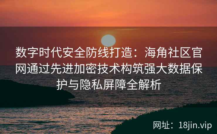 数字时代安全防线打造:海角社区官网通过先进加密技术构筑强大数据保护与隐私屏障全解析 数字时代安全防线打造:海角社区官网通过先进加密技术构筑强大数据保护与隐私屏障全解析